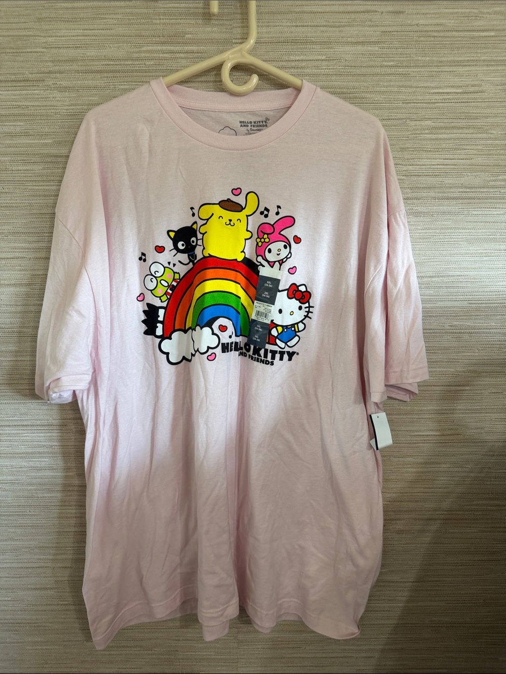 Hello Kitty Light Pink Rainbow Graphic Tee women's size 3x NWT